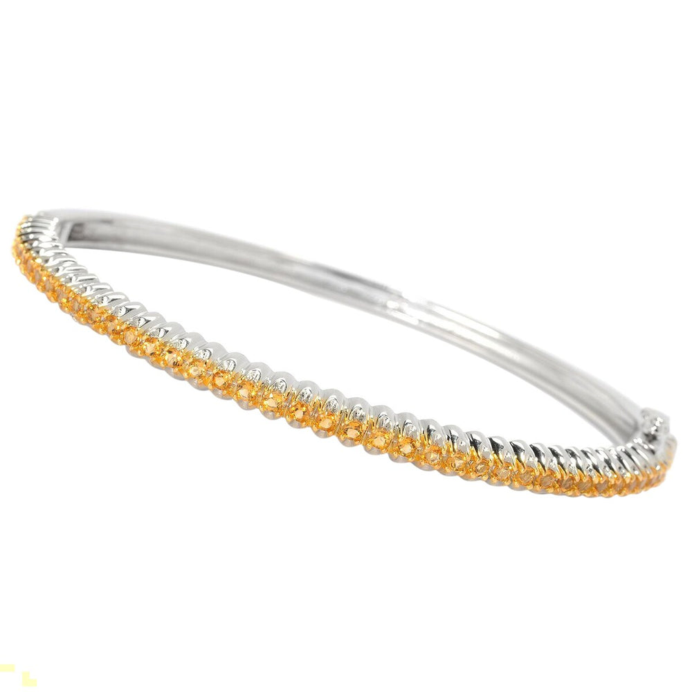 Sterling Silver Natural Citrine Bangle Bracelet