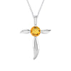 Sterling Silver Natural Citrine Cross Pendant