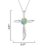 Sterling Silver Natural Ethiopian Opal Cross Pendant