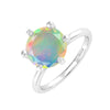 Sterling Silver Natural Ethiopian Opal Solitaire Ring