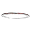 Sterling Silver Natural Garnet Bangle Bracelet