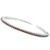 Sterling Silver Natural Garnet Bangle Bracelet