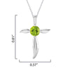 Sterling Silver Natural Peridot Cross Pendant