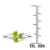 Sterling Silver Natural Peridot Three Stone Ring