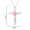 Sterling Silver Natural Pink Opal Cross Pendant