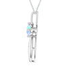 Sterling Silver Natural Rainbow Moonstone Cross Pendant