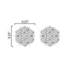 Sterling Silver Natural White Diamond Flower Earrings