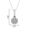 Sterling Silver Natural White Diamond Flower Pendant