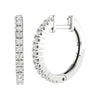 Sterling Silver Natural White Diamond Hoop Earrings