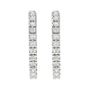 Sterling Silver Natural White Diamond Hoop Earrings