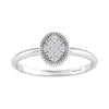 Sterling Silver Natural White Diamond Oval Ring