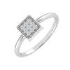 Sterling Silver Natural White Diamond Square Ring