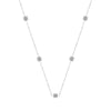 Sterling Silver Natural White Diamond Square Station Necklace