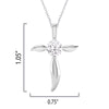 Sterling Silver Natural White Topaz Cross Pendant