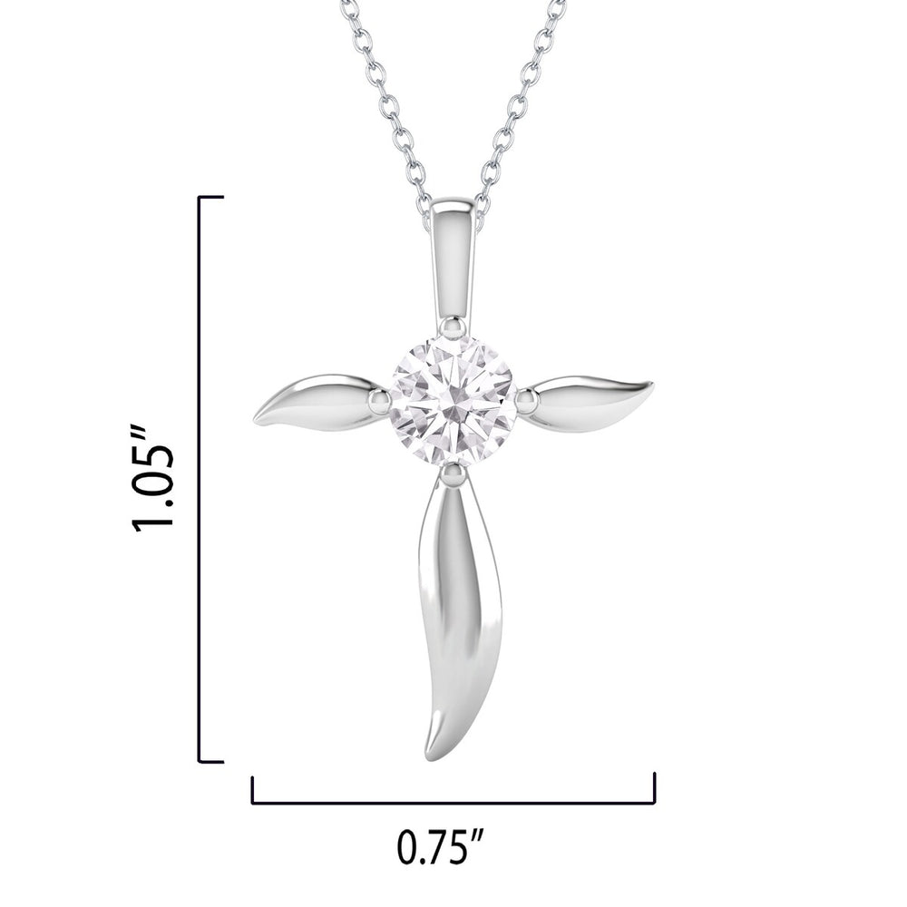 Sterling Silver Natural White Topaz Cross Pendant