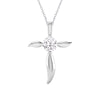 Sterling Silver Natural White Topaz Cross Pendant