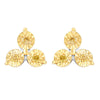 Sterling Silver Natural Yellow Diamond 3- Stone Stud Earrings