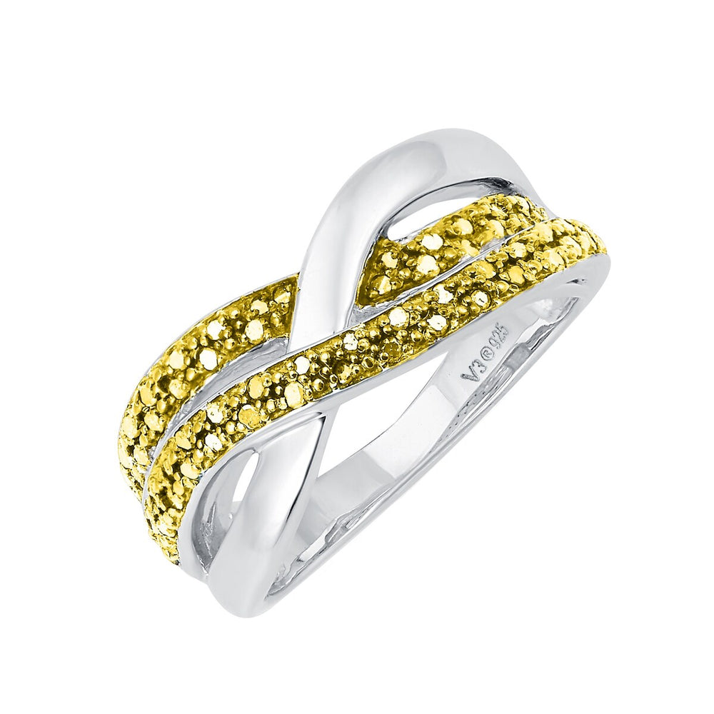 Sterling Silver Natural Yellow Diamond Promise Ring