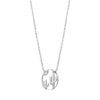 Sterling Silver Open Circle Cactus Pendant Necklace - White