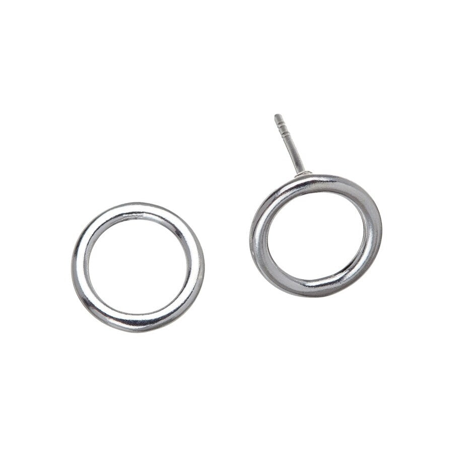 Sterling Silver Open Circle Stud Earrings