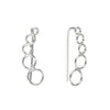 Sterling Silver Open Circular Graduated Threader Earrings