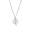 Sterling Silver Open Clover Pendant Necklace - White