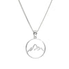 Sterling Silver Open Mountain Pendant Necklace - White