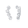 Sterling Silver Open Paw Print Threader Earrings