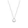 Sterling Silver Open Teardrop Pendant Necklace - White