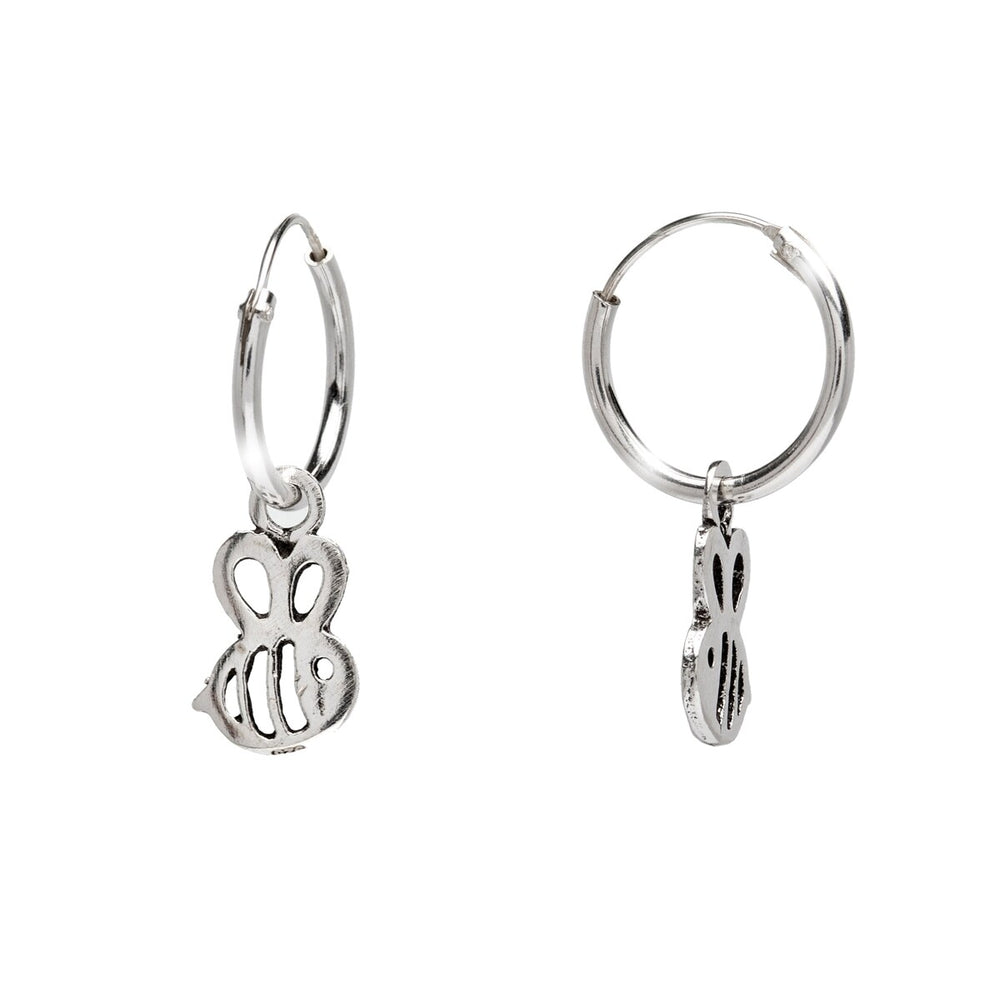 Sterling Silver Openwork Bee Drop Earrings