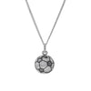 Sterling Silver Openwork Globe Pendant Necklace - White