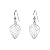 Sterling Silver Openwork Leaf Drop Earrings