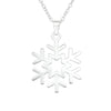 Sterling Silver Openwork Snowflake Star Pendant Necklace - White