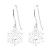 Sterling Silver Openwork Star Snowflake Drop Earrings