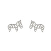 Sterling Silver Openwork Zebra Stud Earrings