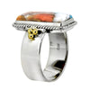 Sterling Silver Orange Oyster Mojave with Gold Accented Ring