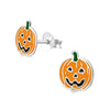 Sterling Silver Orange Pumpkin Stud Earrings