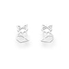 Sterling Silver Origami Fox Stud Earrings