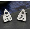 Sterling Silver Ouija Board Yes No Stud Earrings