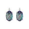 Sterling Silver Oval 1.15CTTW Mystic Topaz & Diamond Stud Earrings