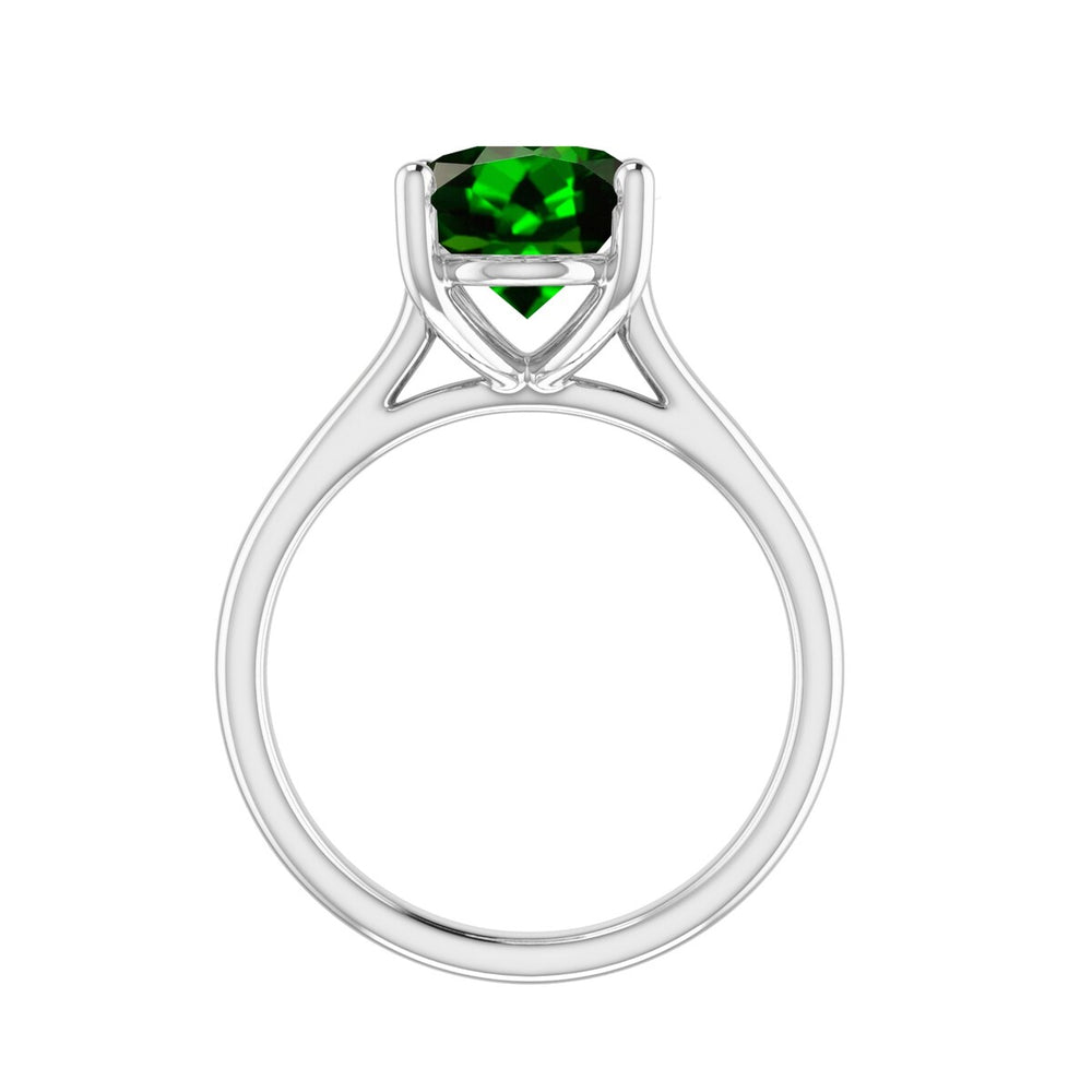 Sterling Silver Oval Shape 2.50cttw Natural Chrome Diopside Solitaire Ring