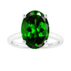 Sterling Silver Oval Shape 2.50cttw Natural Chrome Diopside Solitaire Ring