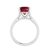 Sterling Silver Oval Shape 3.0cttw Ruby Solitaire Ring