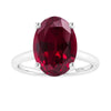 Sterling Silver Oval Shape 3.0cttw Ruby Solitaire Ring