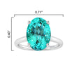 Sterling Silver Oval Shape 3.35cttw Paraiba Tourmaline Solitaire Ring