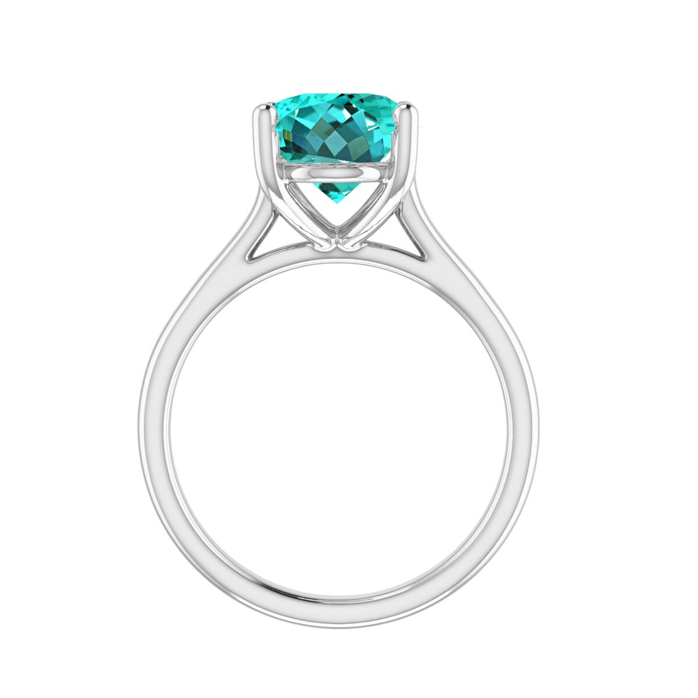 Sterling Silver Oval Shape 3.35cttw Paraiba Tourmaline Solitaire Ring