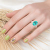 Sterling Silver Oval Shape 3.35cttw Paraiba Tourmaline Solitaire Ring