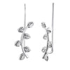 Sterling Silver Oxidized Leaf Ear Climbers