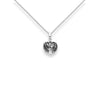 Sterling Silver Oxidized My Angel Heart Wings Pendant Necklace - White