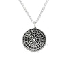 Sterling Silver Oxidized Round Galaxy Pendant - White